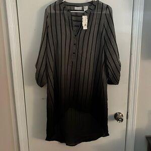New York and Company Long sheer drop tail blouse